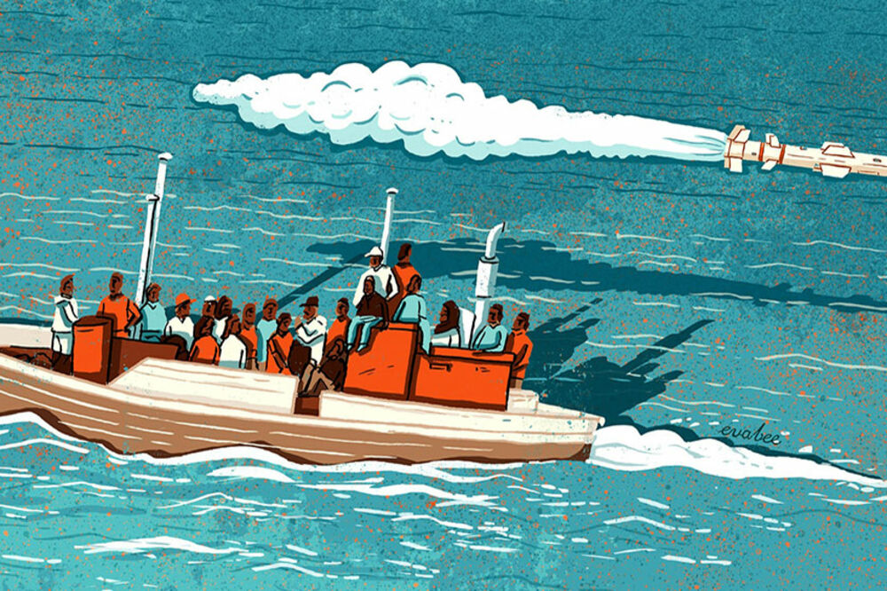 migranti i rakete (Novina), Foto: Guardian, Eva Bee