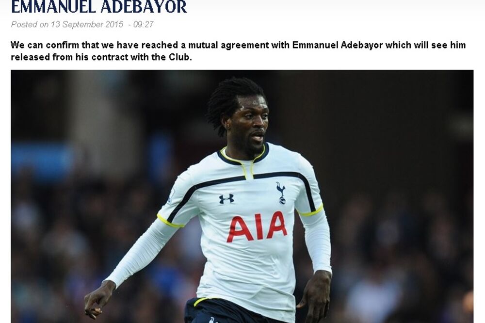 Emanuel Adebajor, Foto: Twitter.com