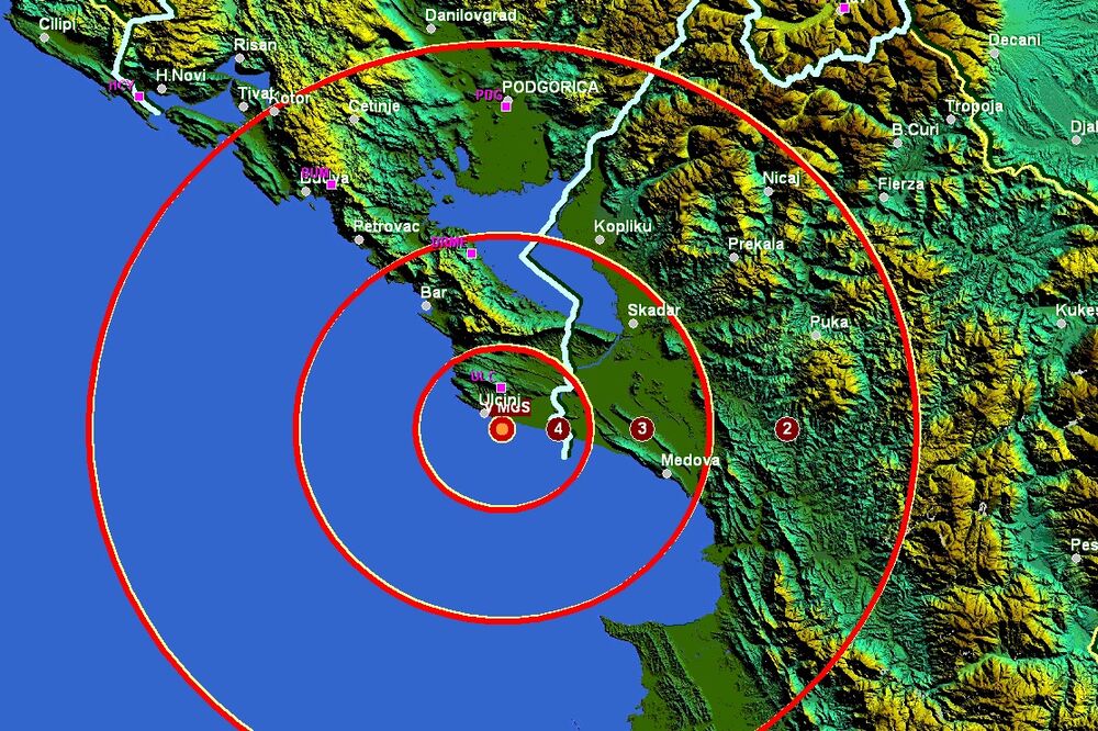 zemljotres Ulcinj, Foto: Seismo.co.me