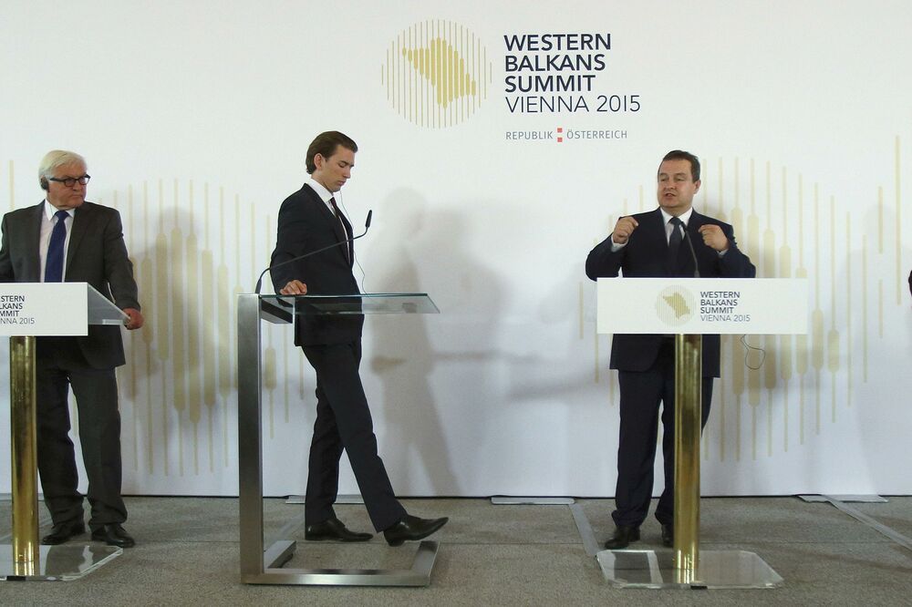 Samit u Beču, Ivica Dačić, Johanes Han, Sebastija Kurc, Foto: Reuters
