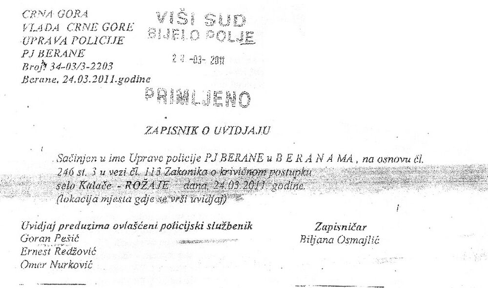 Ernad Kalač službene zabilješke