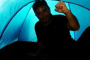 Šator spreman: Medojević obavlja pripreme za proteste