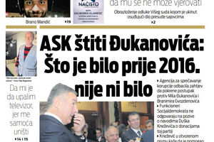 Naslovna strana "Vijesti" za 14. februar