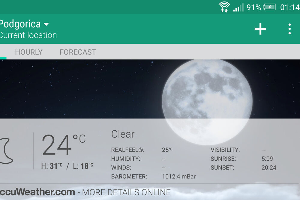 AccuWeather, vremenska progniza, aplikacija, Foto: Vijesti online