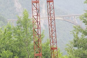 Taru ruže crveno-bijeli upadljivi dalekovodi