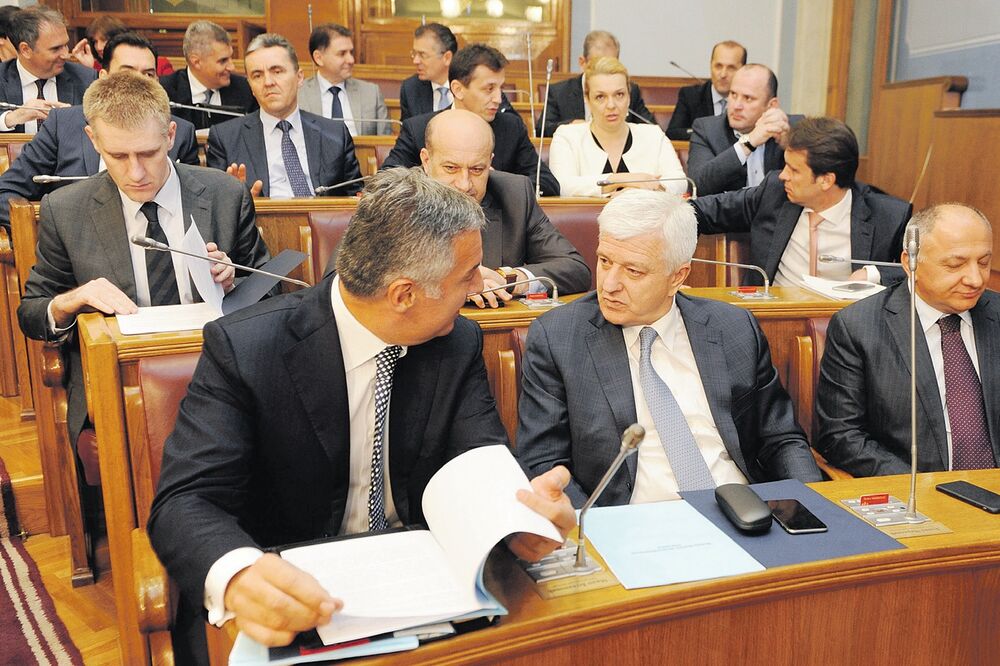 Milo Đukanović, Vujica Lazović, Duško Marković, Foto: Savo Prelević