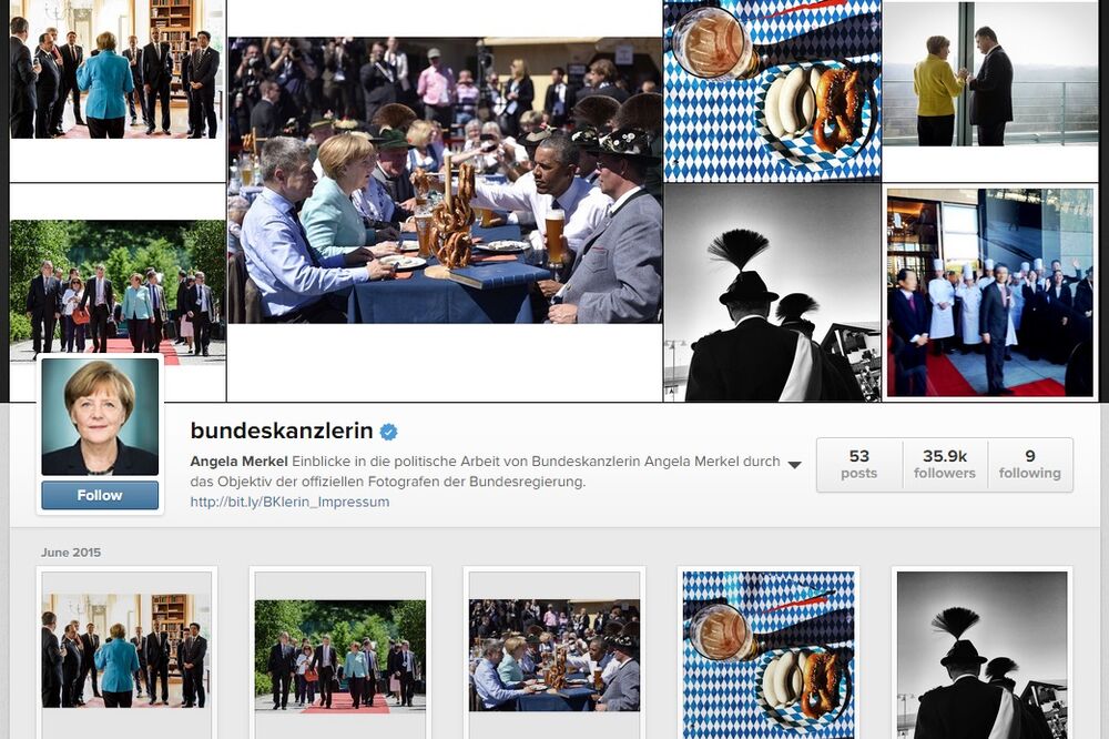 Angela Merkel na Instagramu, Foto: Screenshot