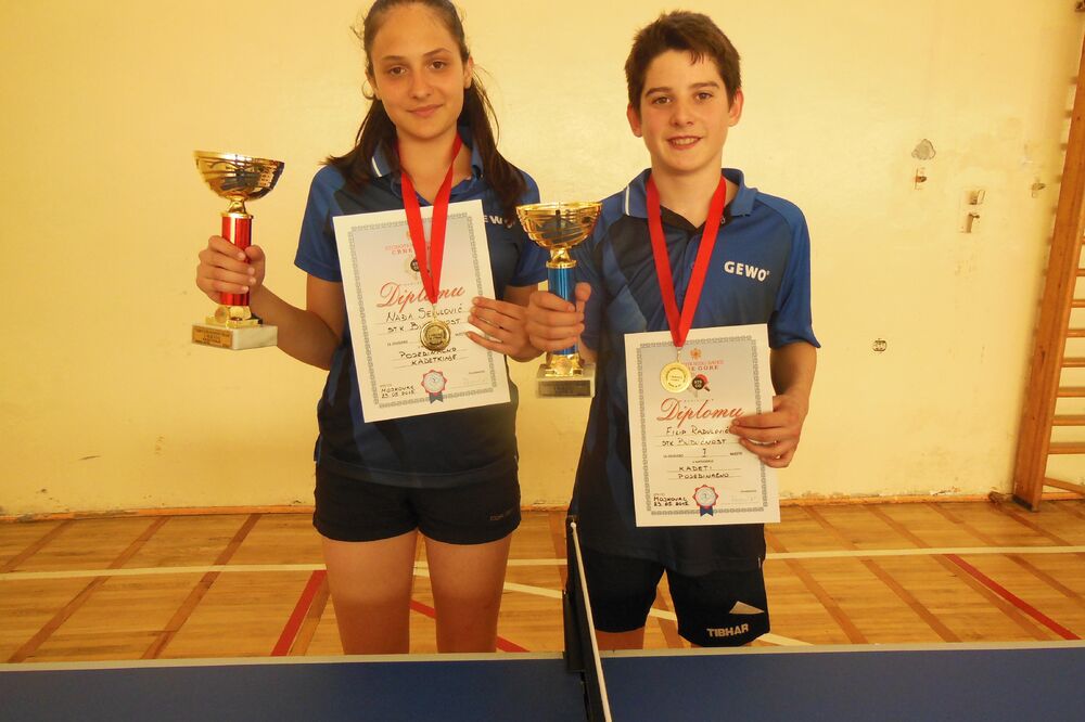 Nađa Sekulović i Filip Radulović, Foto: Stonoteniski savez Crne Gore