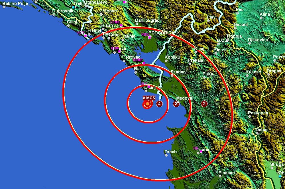 Ulcinj zemljotres, Foto: Seizmo.co.me