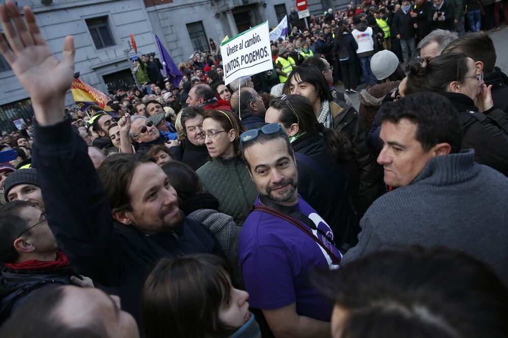 Pablo Iglesijas, Španija protesti Podemos, Foto: Reuters