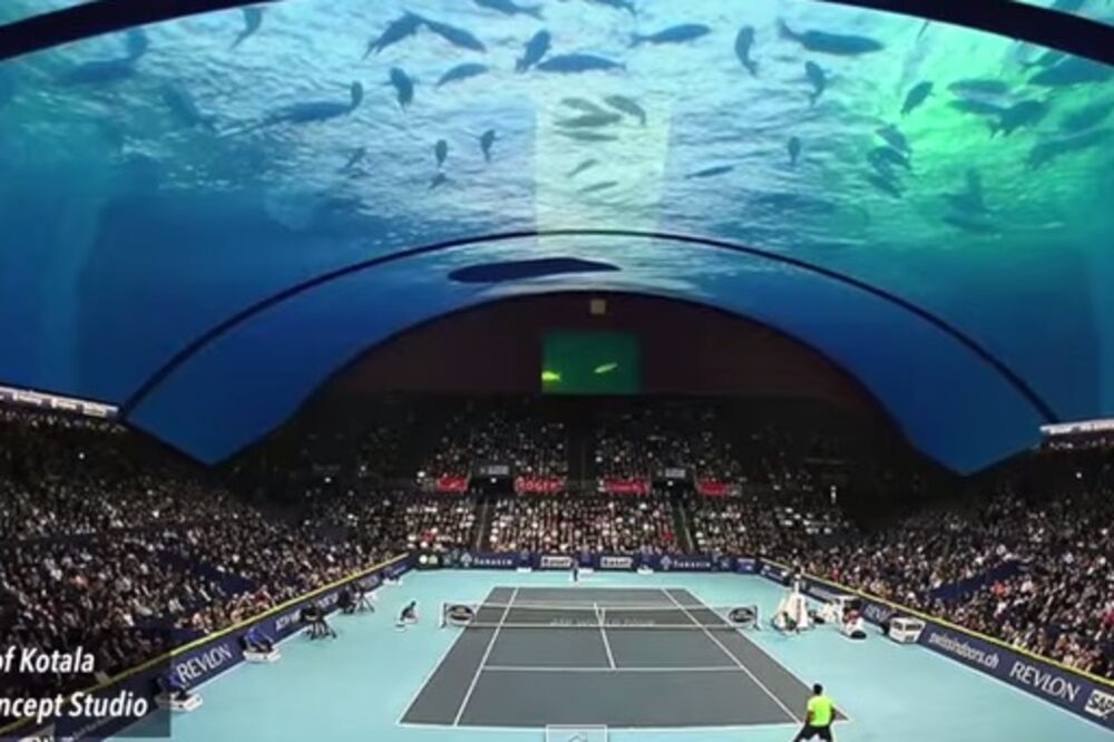 teniski teren, pod vodom, Foto: Screenshot (YouTube)