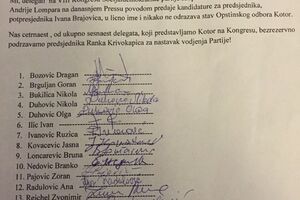 SDP Kotor: Mi smo uz Krivokapića, Lompar na presu bio u lično ime