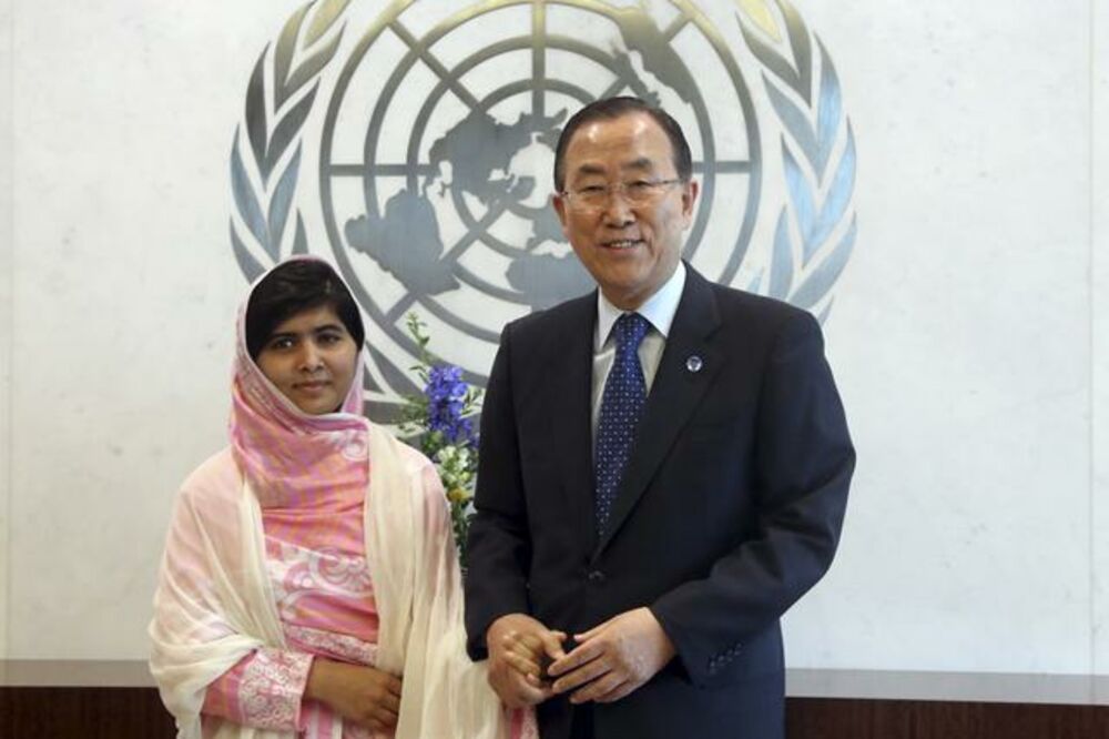 Malala Jusufzai, Ban ki Mun, Foto: Beta-AP