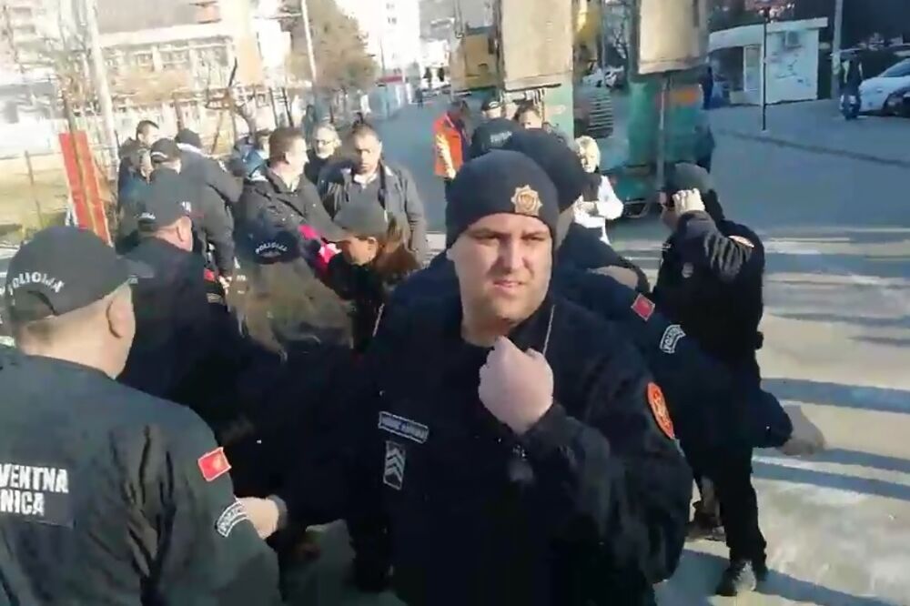 Policija odvodi trudnicu, Foto: Printscreen