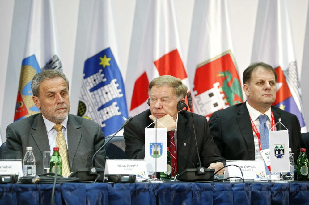 Milan Bandić, Ivo Komšić, Slavoljub Stijepović, Foto: Betaphoto