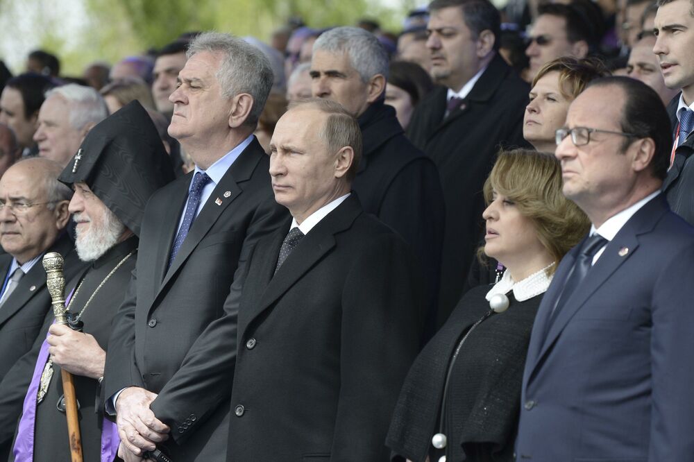 Tomislav Nikolić, Vladimir Putin, Fransoa Oland, Foto: Reuters