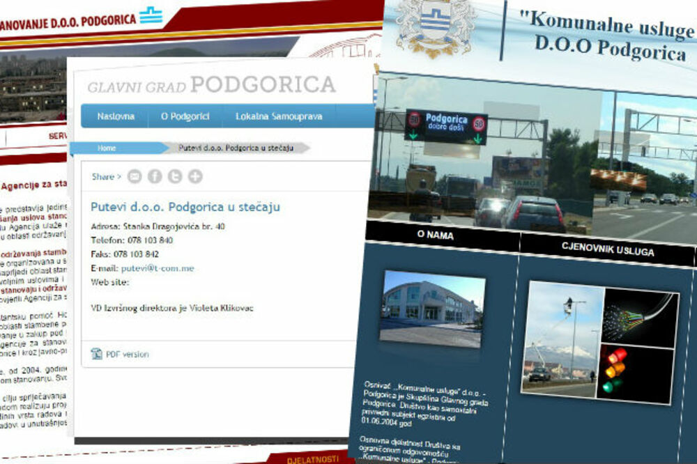 sajtovi javnih preduzeća Podgorica, Foto: Vijesti online