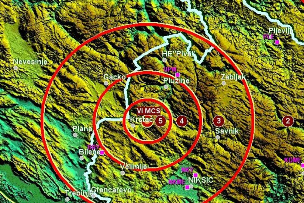 zemljotres Plužine, Foto: Seismo.co.me