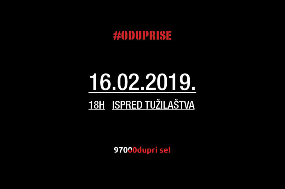 Protest zakazan za 18 časova ispred Vrhovnog državnog tužilaštva, Foto: Odupri se 97000