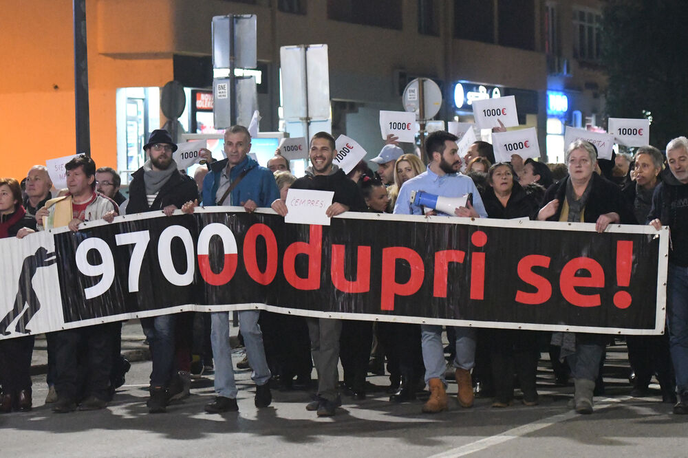 Sa protesta održanog 2. februara, Foto: Savo Prelević