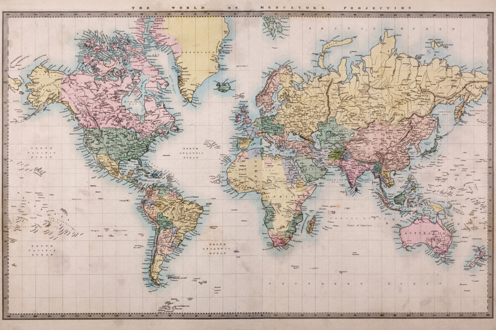 Merkatorova mapa svijeta, Foto: Shutterstock