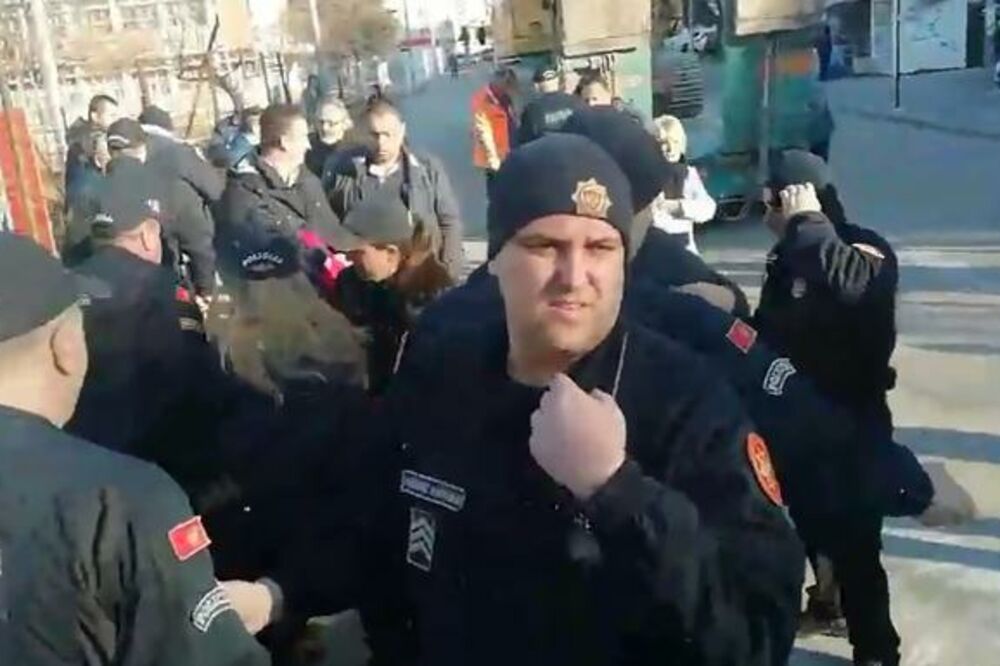 Policija odvodi trudnicu, Foto: Printscreen