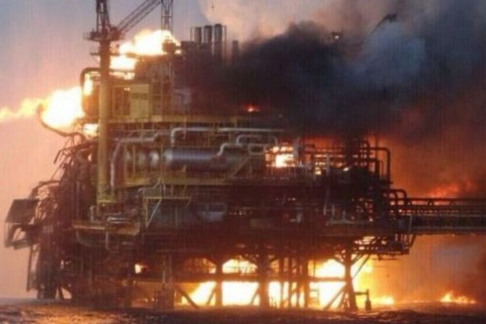 naftna platforma, požar, meksiko, Foto: Twitter