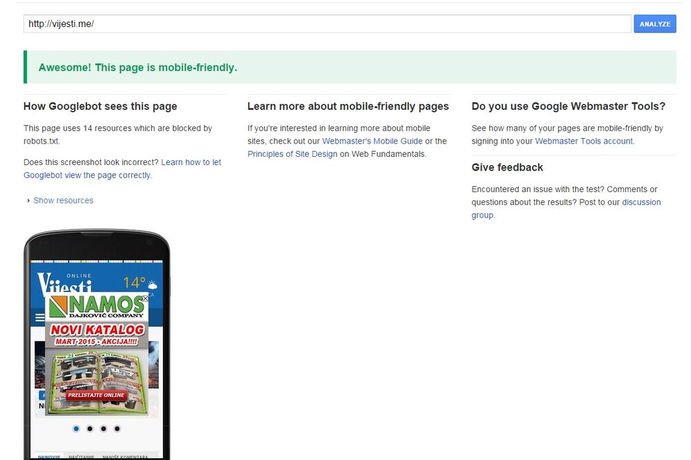 Google analiza, Foto: Screenshot
