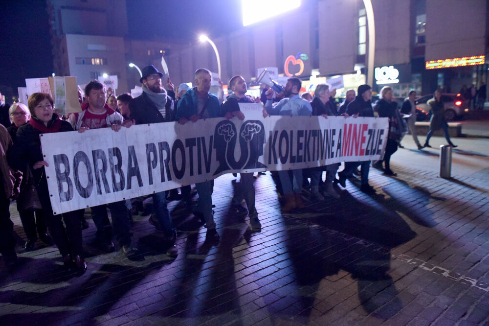 Građanski protest početkom februara u Podgorici, Foto: Savo Prelević