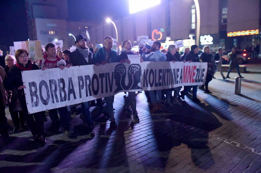 Građanski protest početkom februara u Podgorici, Foto: Savo Prelević