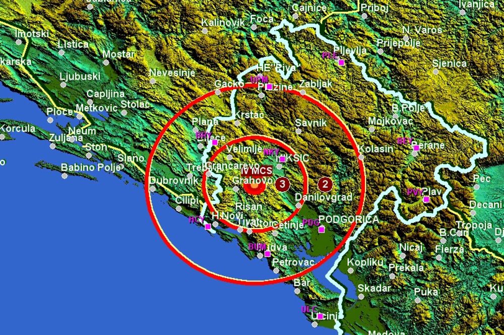 Grahovo zemljotres, Foto: Seismo.co.me
