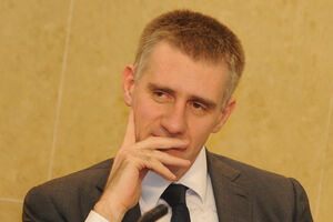 Luksic on Wednesday at a conference in Pristina