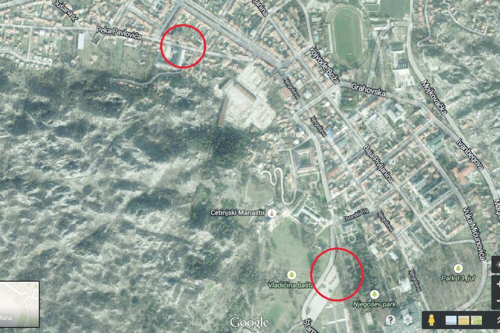 Cetinje, mapa (Novina)