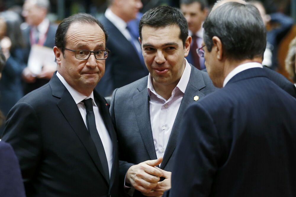 Fransoa Oland, Aleksis Cipras,  Nikos Anastasiades, Foto: Reuters