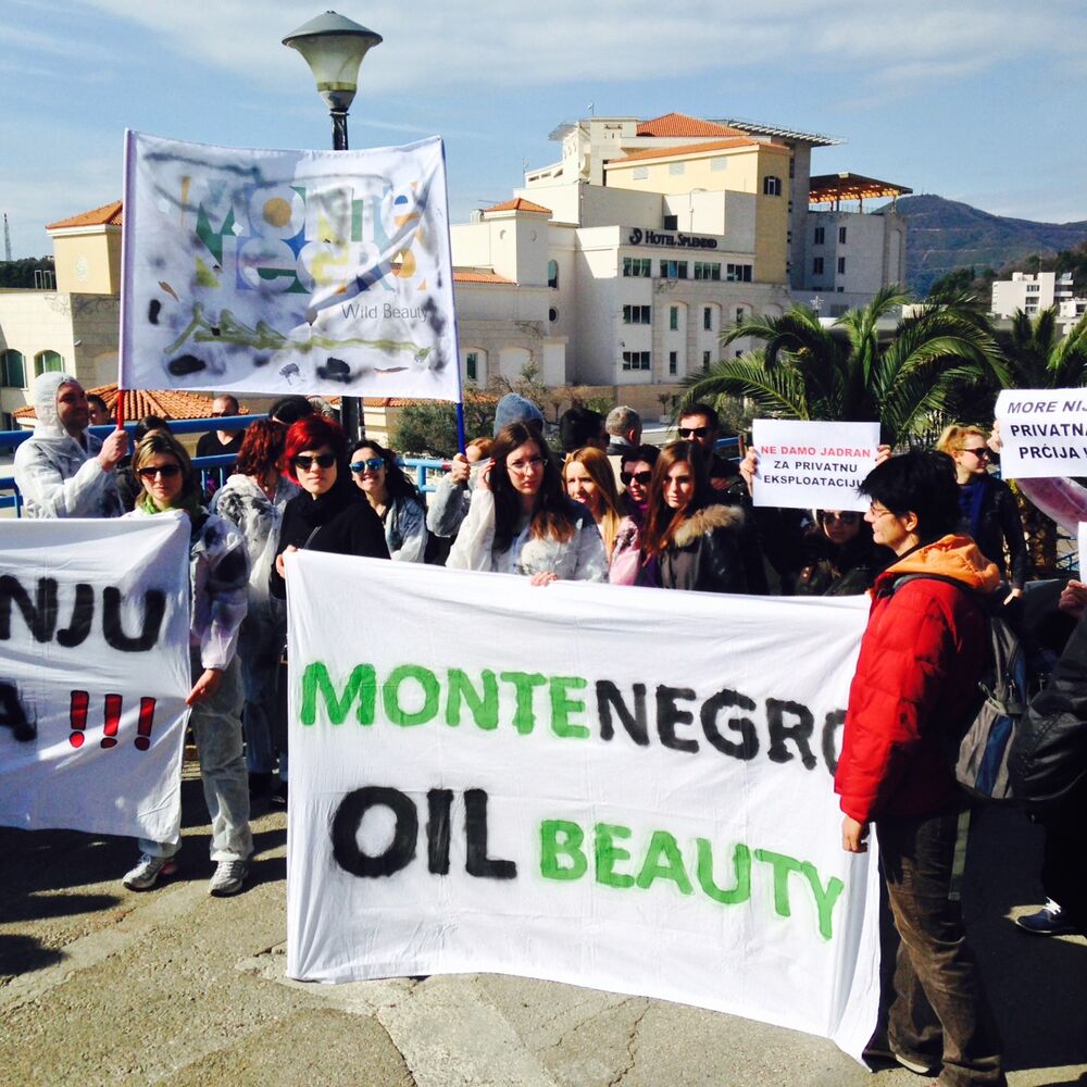 Budva, protest protiv naftnih platform