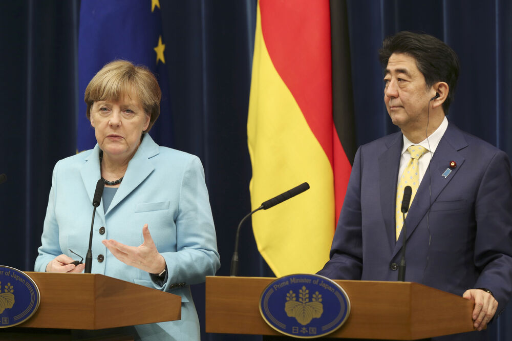Angela Merkel, Šinzo ABe, Foto: Beta-AP