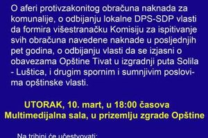 Tribina opozicije u Tivtu: "Opština nezakonito dala popust Porto...