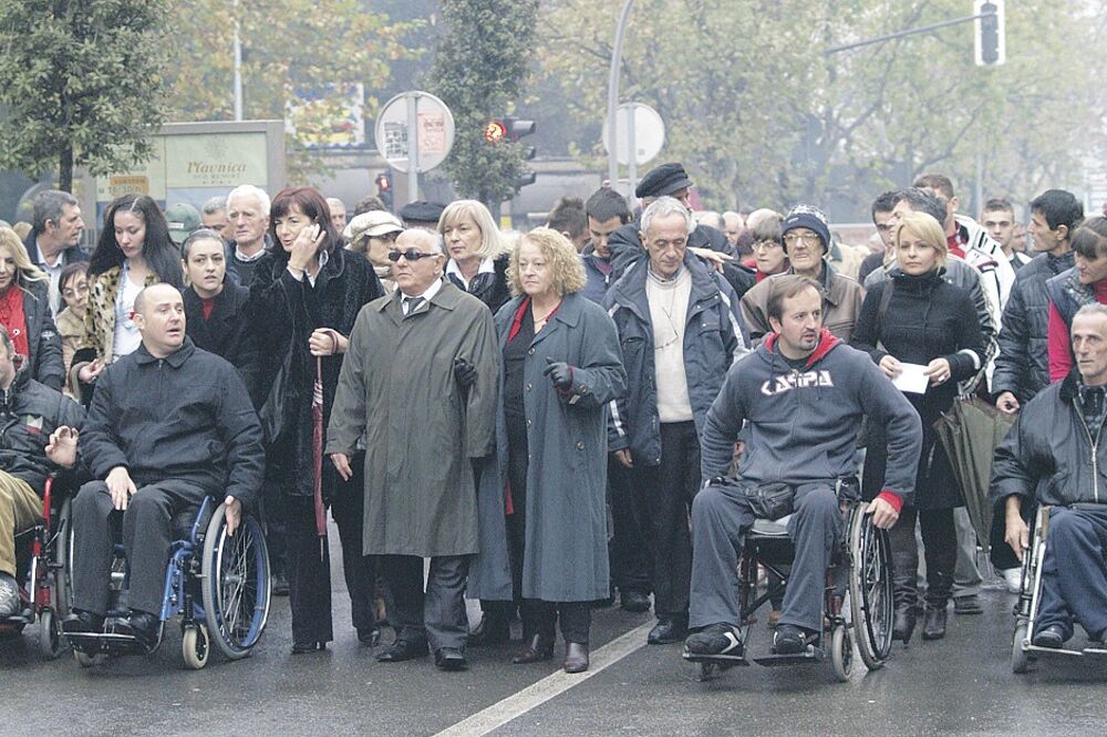 protest, osobe sa invaliditetom, Foto: Arhiva "Vijesti"