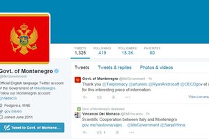 Twitter nalog Vlade CG na 6. mjestu po broju pratilaca po glavi...