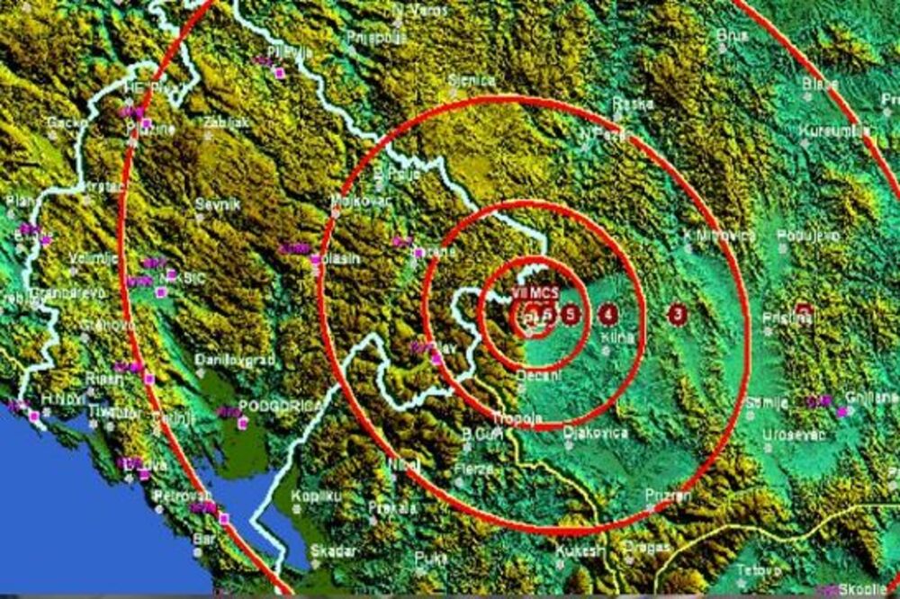 Zemljotres Peć, Foto: Seismo.co.me