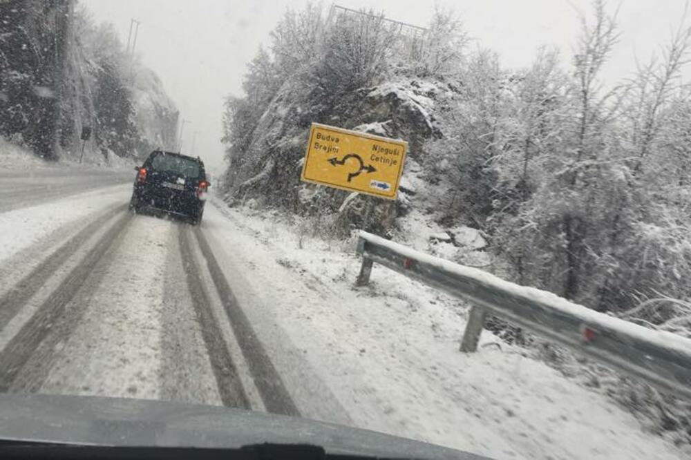 put Podgorica-Cetinje, snijeg, Foto: Čitalac reporter