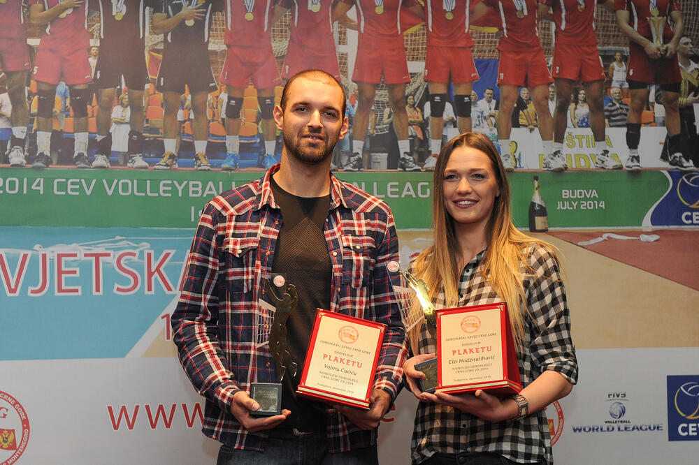 Vojin Ćaćić i Elza Hadžisalihović, Foto: Odbojkaški savez Crne Gore