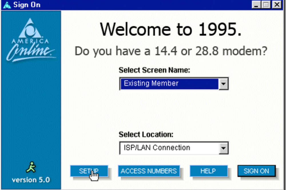 AOL 1996, Foto: Screenshot