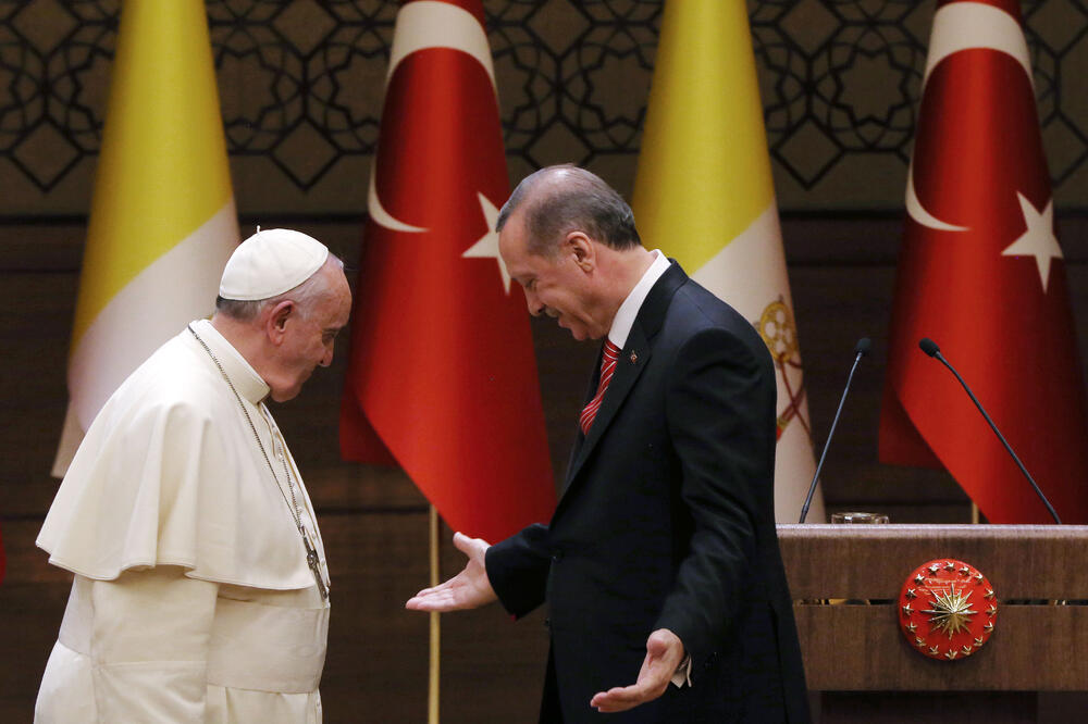 Papa Franjo, Tajip Erdogan, Foto: Beta-AP