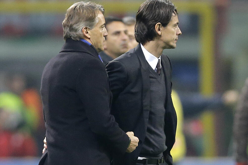 Roberto Manćini i Filipo Inzagi, Foto: Beta/AP