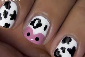 Kako da napravite zabavni Cow Nail dizajn na noktima