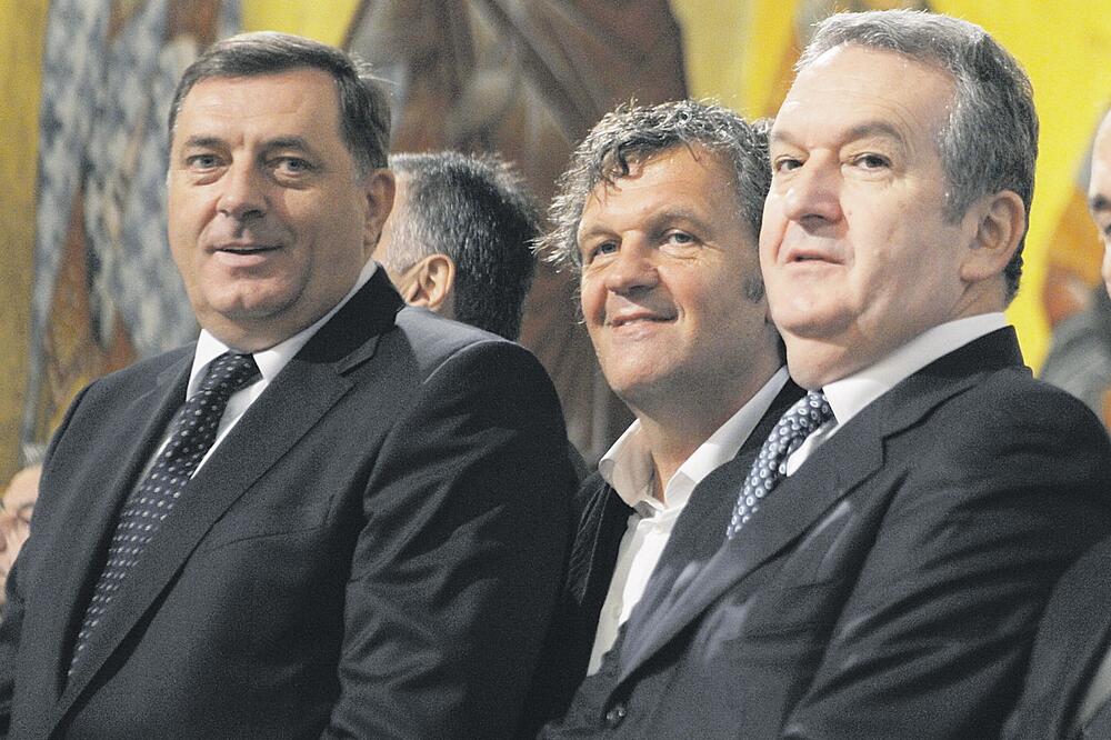 Milorad Dodik, Emir Kusturica, Miomir Mugoša, Foto: Savo Prelević