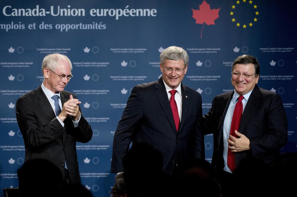 Van Rompij, Harper i Baroso u Torontu, Foto: Beta/AP