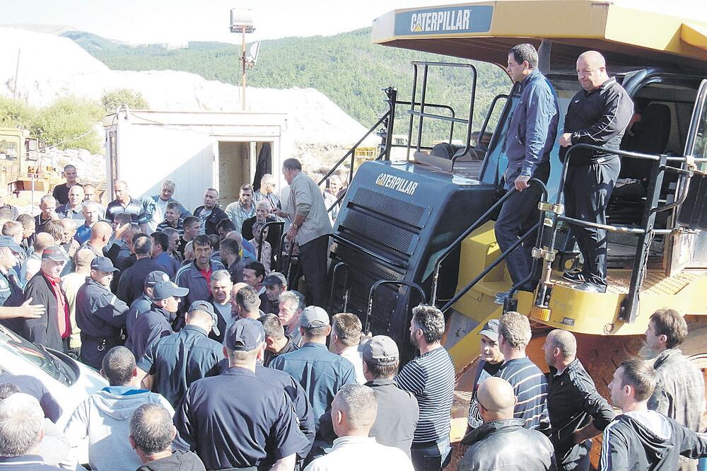 Protest radnika Boksita, Nikšić, Foto: Svetlana Mandić