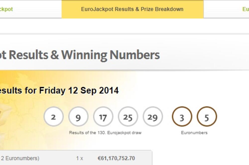 Eurojackpot, Foto: Screenshot